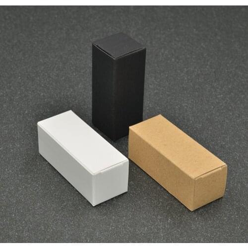 100pc paper box Cosmetics boxes 10ml 30ml 50ml 100ml White Black Kraft Dropper Bottle Party Gift valve tubes favor gift box