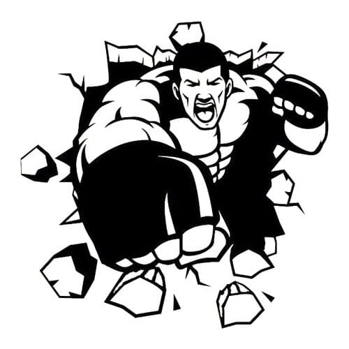 15.6CM*15.6CM Creative Martial Arts Sports Boys Car Stickers Vinyl Decal Black/Silver S9-0554