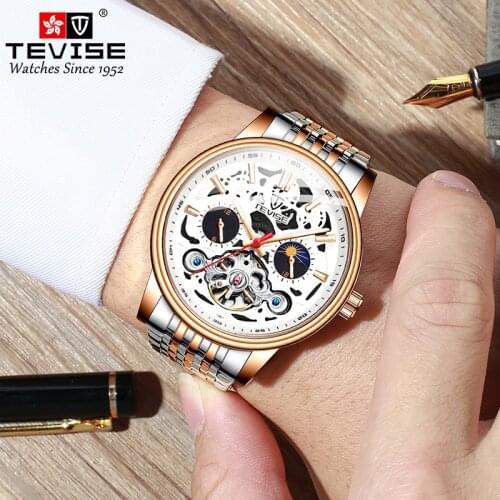 2021 Style Automatic Self-Wind Mens Mechanical Watch Male Skeleton Wristwatches