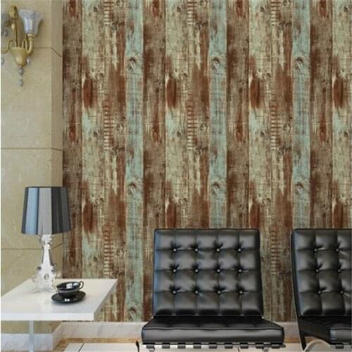 Beibehang papel de parede 3d Retro mural Vintage Chinese Imitation Wood Wallpaper Living Room Tea Cafe Casual 3d Wallpaper