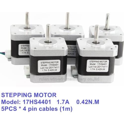 5pcs CE certification 4-lead Nema17 Stepper Motor 42 motor Nema 17 motor 42BYGH 1.7A 17HS4401 motor for CNC XYZ
