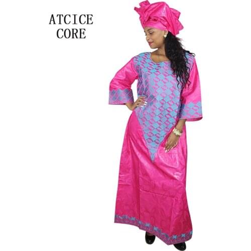 African dresses for woman bazin riche embroidery design long dress A167