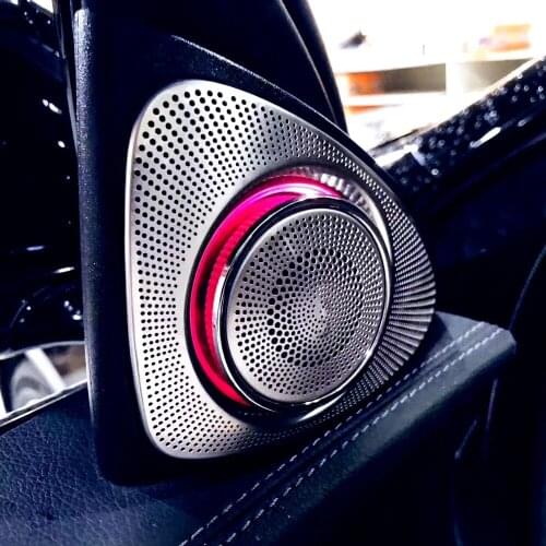 3/12/64 Colors Car Tweeter with Ambient Light For Mercedes Benz W205 C Class front door side Treble Speaker audio with LED lamp