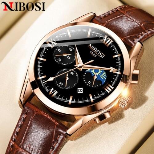 NIBOSI Watches Men Business Dress Wristwatch Waterproof Stainless Steel Quartz Clock Sport Men Watch Reloj Hombre