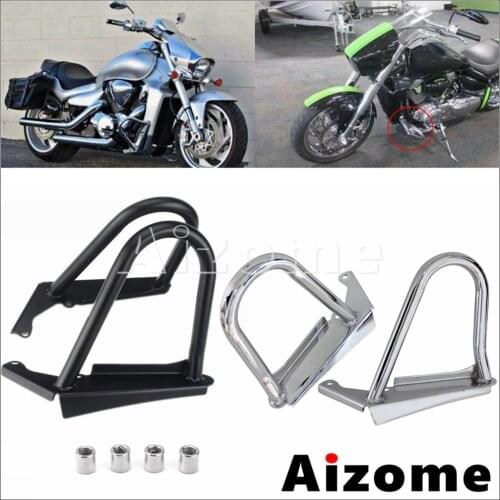 Black/Chrome Highway Engine Protection Guard 1 1/4" Steel Crash Bar Bumper Frame for Suzuki Boulevard M109R M 109 R 2006-2014