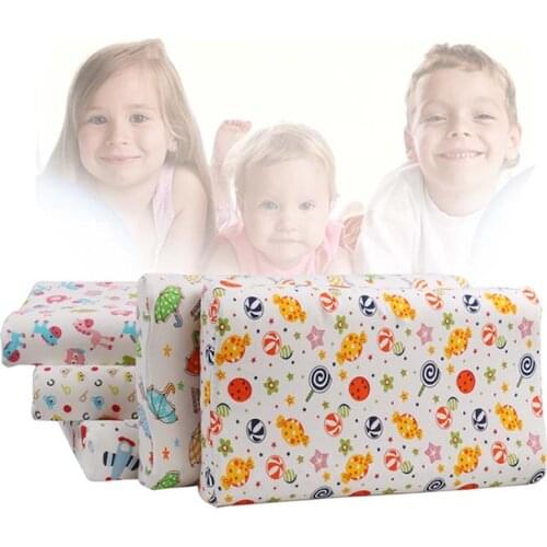 Kids Pillow Natural Latex Baby Bed Pillows for Sleeping Cartoon Printing Children Pillows for 1-7 Years Old