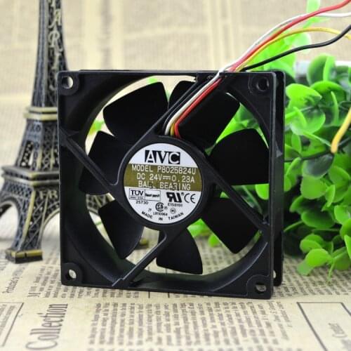 FOR AVC 8CM 8cm 8025 24V 0.23a Inverter Industrial Computer Cooling Fan P8025B24U