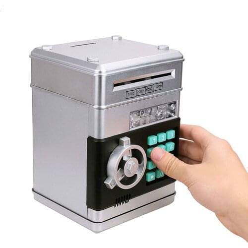 Electronic Password Piggy Bank ATM Money Box Cash Coin Automatic Deposit Banknote Money Saving Machine Kids Gift Safe Box