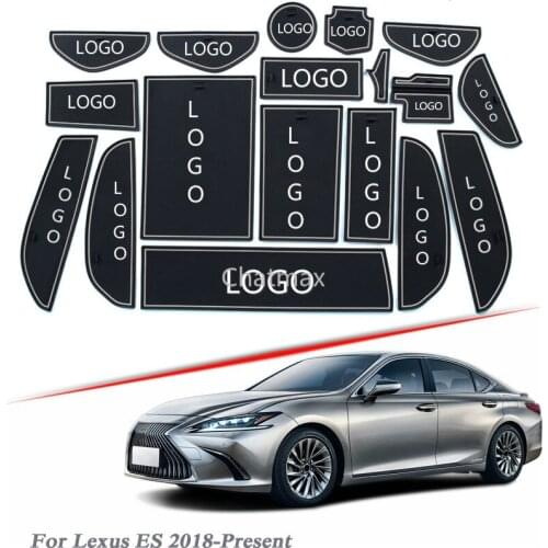Brand LOGO Car Styling For Lexus ES 2018-Present Gate slot pad Interior Door Groove Mat Non-slip dust Mat Interior Accessories