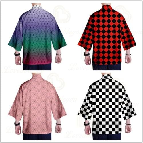 Anime Demon Slayer Kimetsu No Yaiba Tanjiro Kamado Cosplay Costume Men and Women New Style Hot Sale Kimono Jackets