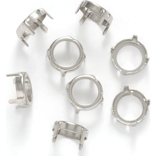 XIAOPU Round Rhinestone Claws Thicken Copper Sew On Stones Holder Loose Rivoli Claws Silver Golden Color Rhinestone Base