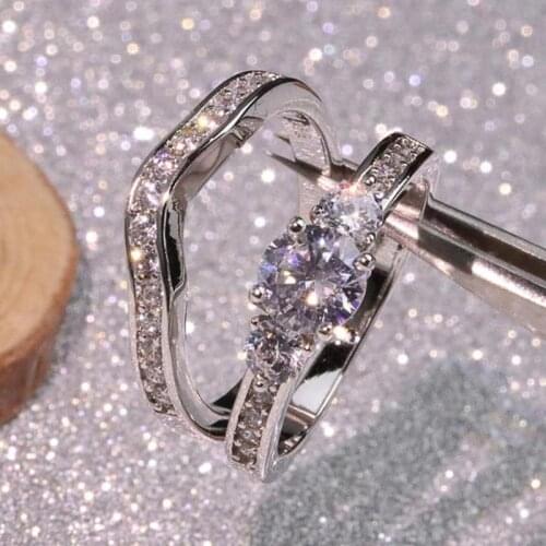 Fashion Alloy Womens Ring Couple Joint Queen Gift Ring Set Jewelry