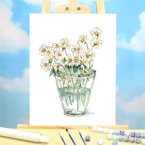 Flower Coloring By Numbers Painting Package Oil Paints 40*50 Picture By Numbers Photo Wall Decoration Crafts For Wholesale