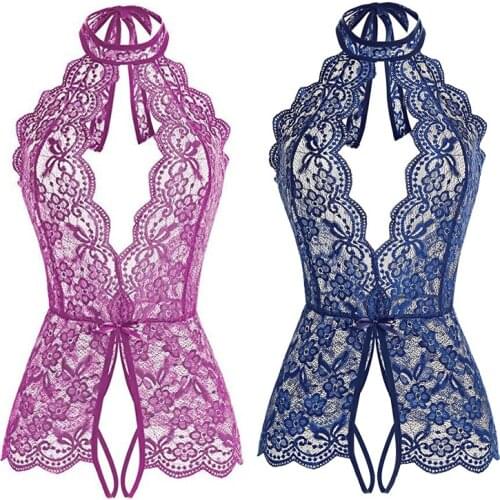 Lingerie Bodysuit Sexy Women Hollow Out Lace Underwear Crotchless Lingerie Teddy Perspective Sexy Clothes Porno Nightwear New
