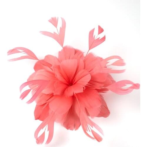 The New Goose Feather Flower Natural Headdress for Crafts Ornaments Women Diy Wedding Party Hat Decoration Plumes 1pcs