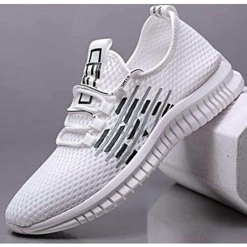 Spring and Summer New Air-permeable Fashion Mesh Mens Shoes Fly-woven Hollow Sports Leisure Shoes Korean Mens Board Shoes Tide