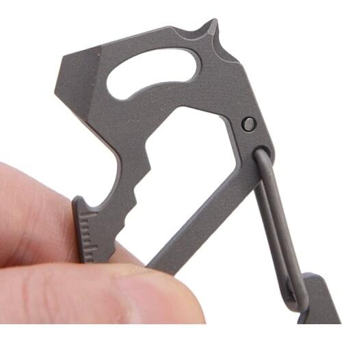 Outdoor Titanium Alloy Key Survival Carabiner Multifunctional Gadget Quick Hanging Key Carabiner Hiking Tools