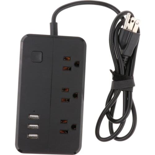3 USB Phone Charger Multiple Power Sockets 6 US Outlet Power Strip Charger For Home/Restaurant Charging Mobile Phone