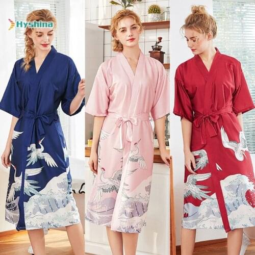 Silk Wedding Pajamas Womens Spring and Summer Long Bridesmaid Red Bridal Morning Gown Home Dressing Gown