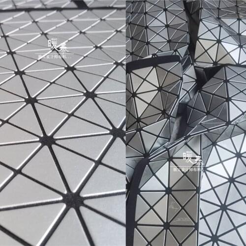 Creative Bags Fabric Miyake Style Silver Mirror Triangle Texture DIY Crafts Pattern Patches Decor Bags Arts Designer Fabric