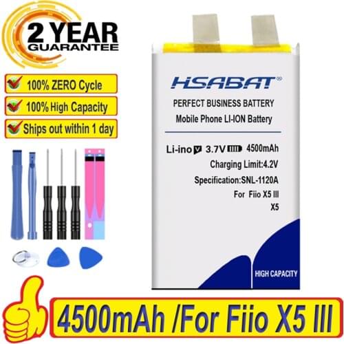 Top Brand 100% New 4500mAh Battery for Fiio X5 III Gen 3 Player Batteries + free tools