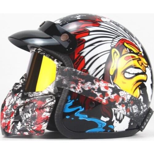 DOT Vintage Motorcycle Helmet Casco Moto Retro Motorbike Fiberglass Moto Biker Helmet Light Weight 3/4 Open Face Helmet Capacete