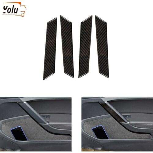 YOLU 4pcs/set Carbon Fiber Interior Door Handle Cover Trim for Golf 7 2013 2014 2015 2016 2017 Interior Accessories