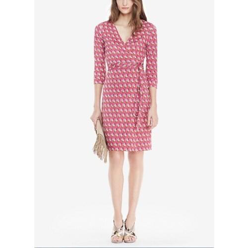 Ukraine Spring And Summer Fashion V-neck Slim Wrap Plus Size Straps Printing Vestidos Women Dress