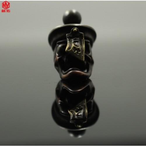 1PC Q Version Zombie Retro Brass Copper Oxide EDC Paracord Beads Umbrella Rope Cord Lanyard Pendants Knife Beads