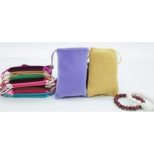 10pcs Flannel Jewelry Packaging Pouches red blue gray black Wedding Favor Gift Bag Velvet Drawstring Pouch for Cosmetic Makeup