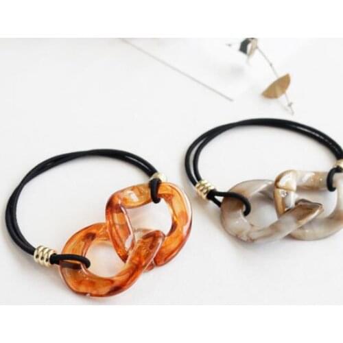 120pcs/lot DIY Simple Multi Chain Torus Hair Bands Elasticity Double Buckle Rubber Band Hair Styling Tools Accessories HA1224