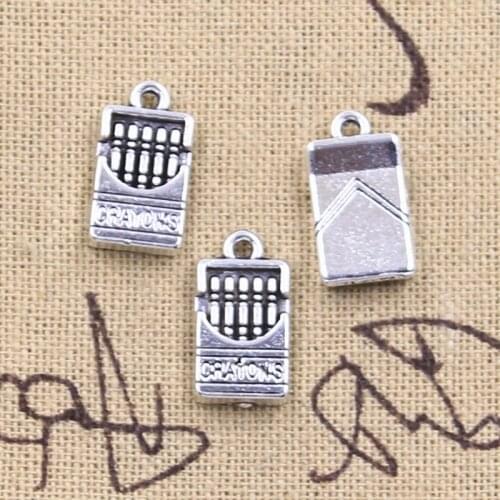 15pcs Charms Draw Crayons 17x9mm Antique Silver Color Pendants DIY Crafts Making Findings Handmade Tibetan Jewelry