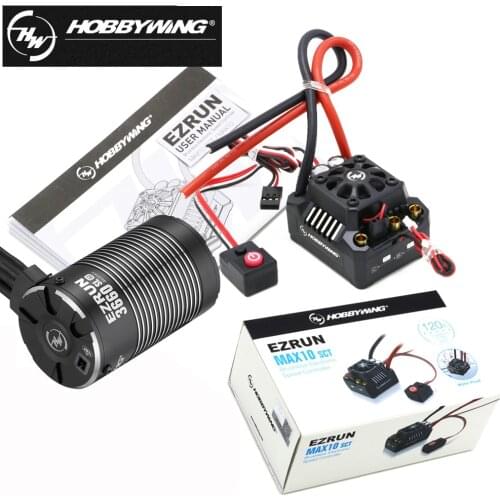 2pcs Original Hobbywing EZRUN MAX10 SCT 120A Brushless ESC+3660 G2 3200KV/4000KV/4600KV Sensorless Motor Set For 1/10 RC Car Toy