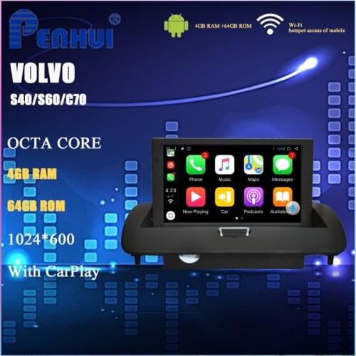 Car DVD for Volvo S40/S60/C70 (2006-2012) 2 Car Radio Multimedia Video Player Navigation GPS Android 10.0 double din