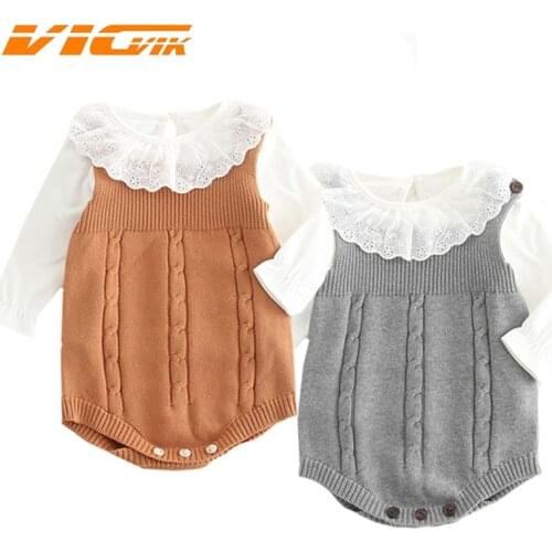 2019 Toddler Clothing Baby Girl Knit Romper Boys Cute Crochet Rompers Baby Brand Autumn Suspender Infant Lovely Knitting Romper