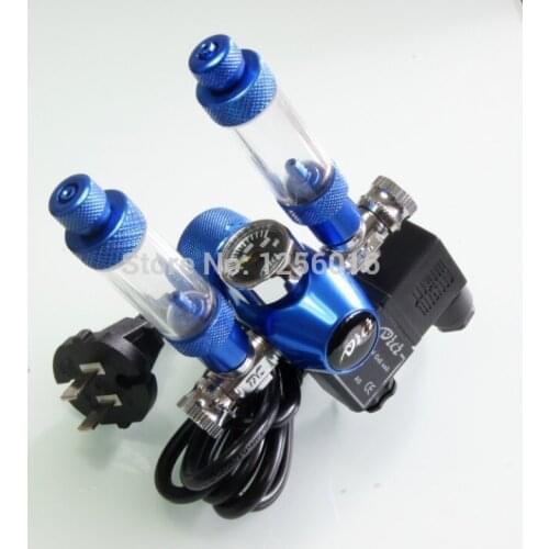 DICI Aquarium CO2 Regulator 2 Outlet Magnetic Solenoid Valve Bubble Counter, CHECK VALVES, GAUGE + FREE SHIPPING