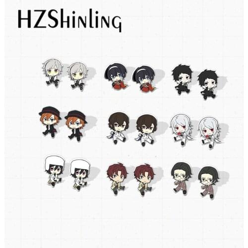 New Arrival Bungo Stray Dogs Characters Cartoon Anime Handmade Epoxy Acrylic Stud Earrings