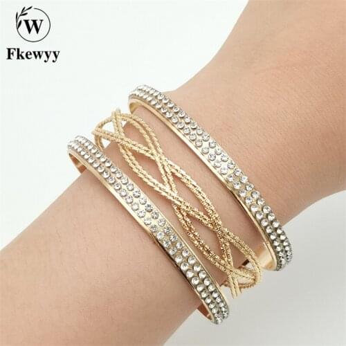 Fkewy Gothic Charm Bracelets For Women Gold Plated Jewelry Geometry Fashion Jewelry Women Cuffs And Bracelets Gothic Accessories