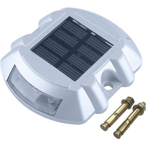 Solar Deck Lights 6-LED Driveway Light Aluminum Waterproof Path Road Step Lamp for Outdoor Pathway Stairs Garden Patio Yard