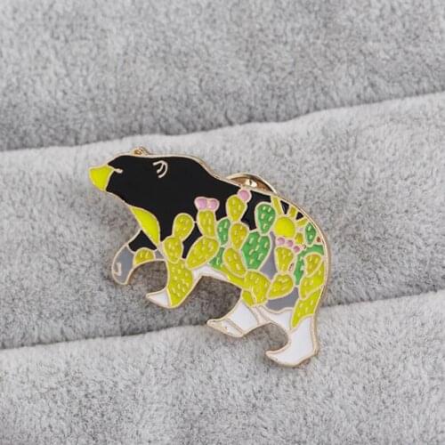 Exquisite Animal Flower Color Polar Bear Brooch Wholesale Cowboy Badge Cloth Package Hats Accessories Jewelry Accessories