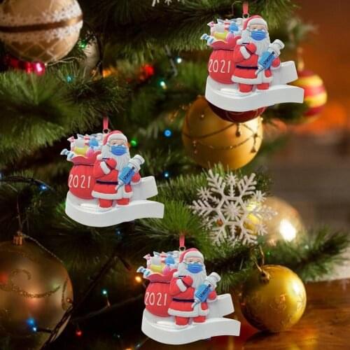 Quarantine Christmas Best Wishes Party Decoration Gift Santa Claus With Needle Personalized Christmas Tree Decoration Ornament