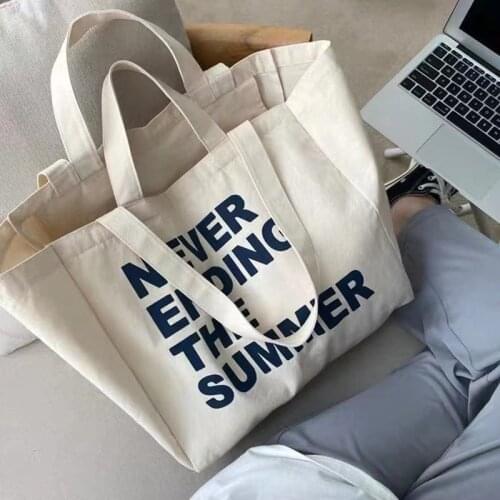Korea Ulzzang women bag casual Vintage women shoulder bag punk Harajuku hip-hop new shopper bag letter large-capacity canvas bag