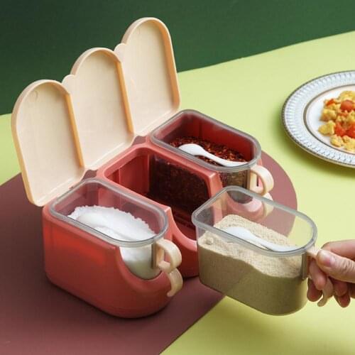 Seasoning Box Seasoning Bottle Spice Salt Pepper Shakers Decorative Plastic Spice Box Multi-Grids Seasoning Container for Home