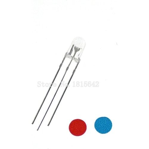 100PCS LED 3mm 5mm Round Diffused Matte Water Clear Red & Blue two Color Common Anode cathode LED Diode Light Emitting Diode