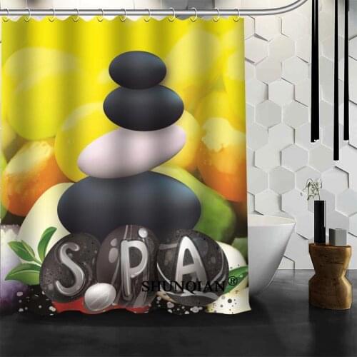Best Nice Custom SPA Stone Shower Curtain Bath Curtain Polyester Fabric Bathroom Curtain MORE SIZE A6.1-43