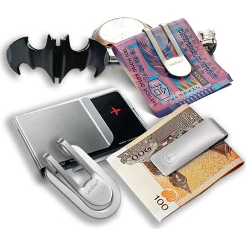 Metal Money Clip Gold Wallet For Men Women Cash Banknote Cramp Bat Man Magnetic Money Clips ID Credit Card Holder Sided Wallets