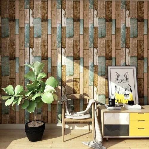Peel And Stick Wallpaper Wood Wallpaper Contact Paper Self-Adhesive Plank Vintage Wallpaper Desktop Cabinet Renovation Sticker