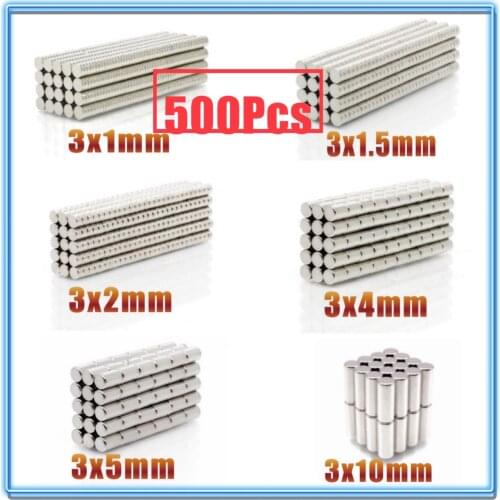500Pcs Mini Small N35 Round Magnet 3x1 3x1.5 3x2 3x4 3x5 3x10 mm Neodymium Magnet Permanent NdFeB Super Strong Powerful Magnets