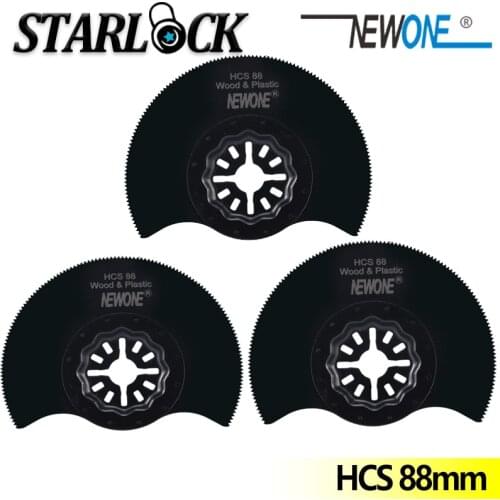 NEWONE 3-1/2" HCS flush segment Starlock Multi Saw Blade Pack Oscillating Tool Blades for Cutting Wood Drywall Plastics