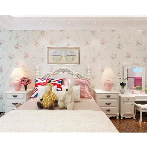 Beibehang Warm garden flowers papel de pareder 3d wallpaper pink princess bedroom bedside study non-woven wall paper tapety